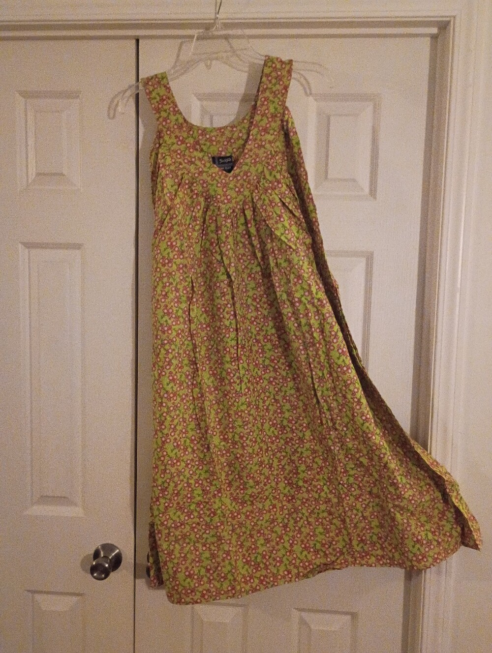 Girls Lime Green Floral A-Line Dress